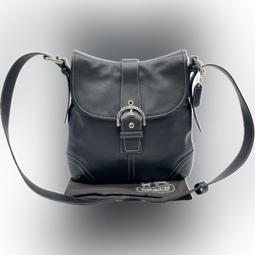 Coach Soho Flap Black Leather Bag EUC June 2003